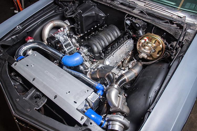 cx racing ls1 turbo kit engine bay